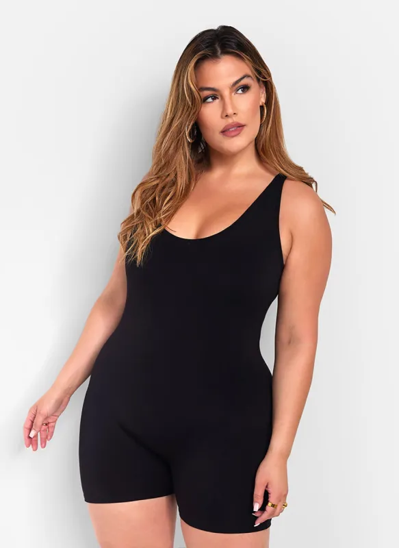 Essential Tank Romper - Black sold by Rebdolls