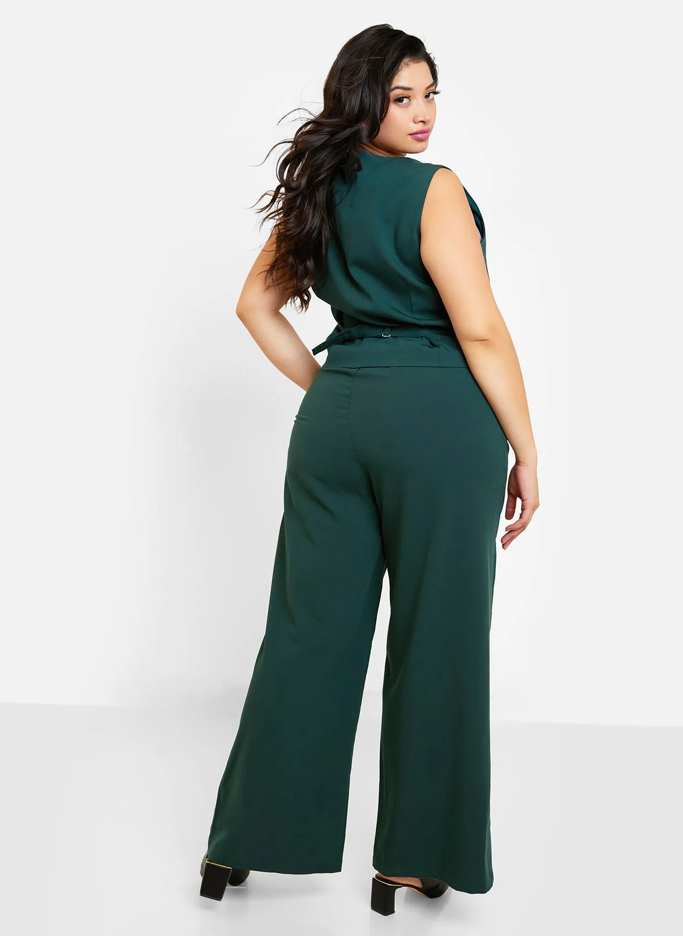 Office Babe Wide Leg Trousers - Forest Green sold by Rebdolls product image thumbnail 4