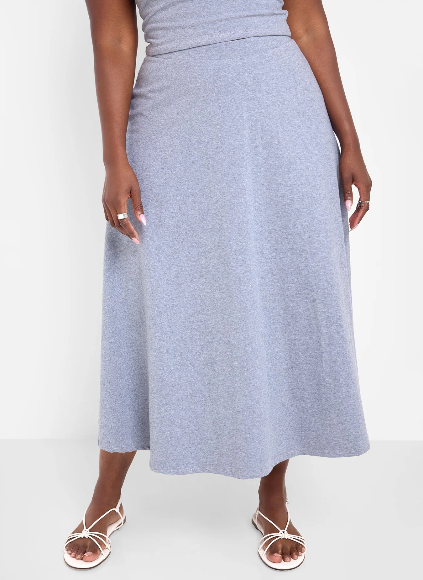 Essential A-Line Midi Skirt - Grey sold by Rebdolls product image thumbnail 3