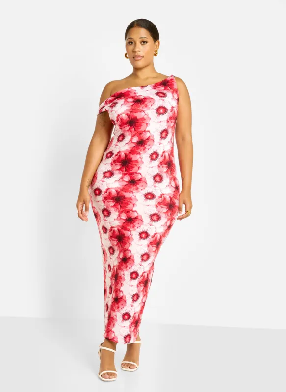 Stephanie Knotted Sleeve Bodycon Maxi Dress - Floral sold by Rebdolls