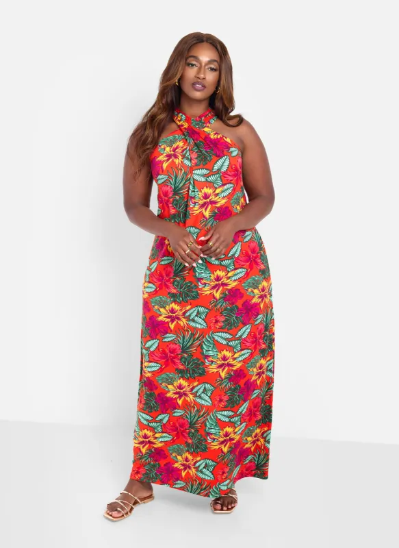 Beach Stroll Halter Slip Maxi Dress - Red sold by Rebdolls