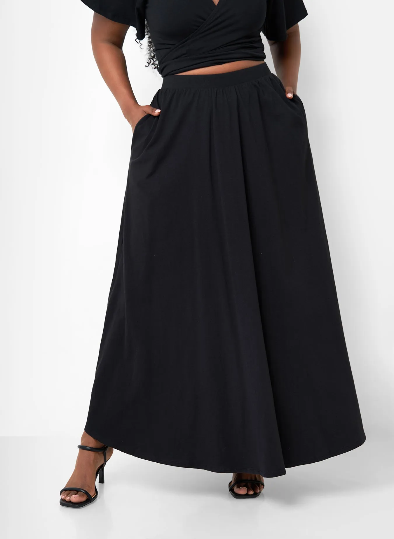 Big Risk Maxi Skater Skirt W. Pockets - Black sold by Rebdolls product image thumbnail 3