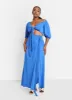 Ariana High Slit Maxi Wrap Skirt - Cobalt sold by Rebdolls