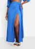 Ariana High Slit Maxi Wrap Skirt - Cobalt sold by Rebdolls