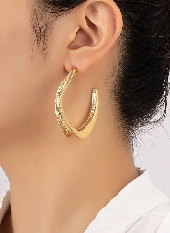 Twisted Metal Hoop Earrings made by Rebdolls
