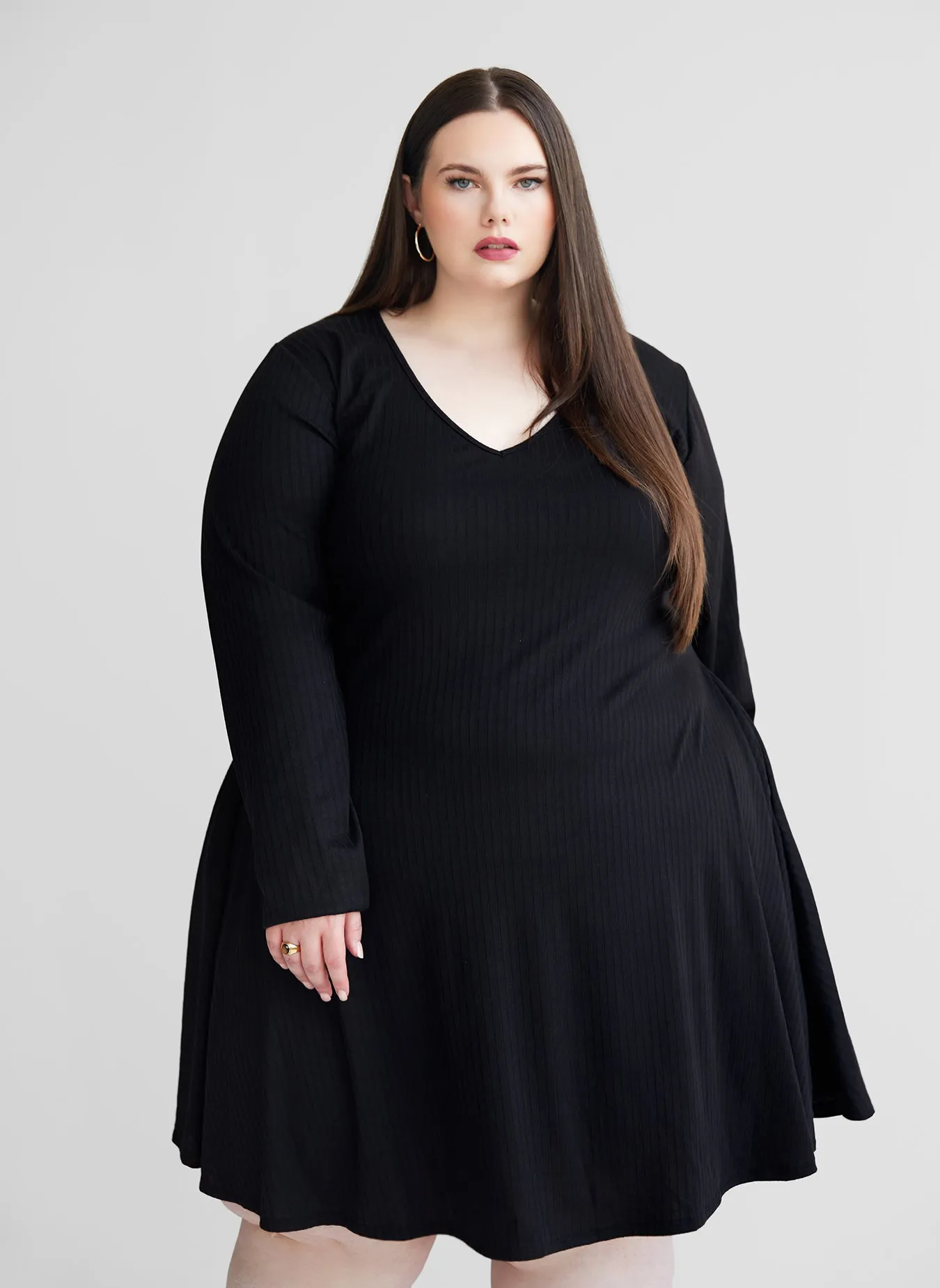 Essential Ribbed Scoop Neck Mini Skater Dress sold by Rebdolls