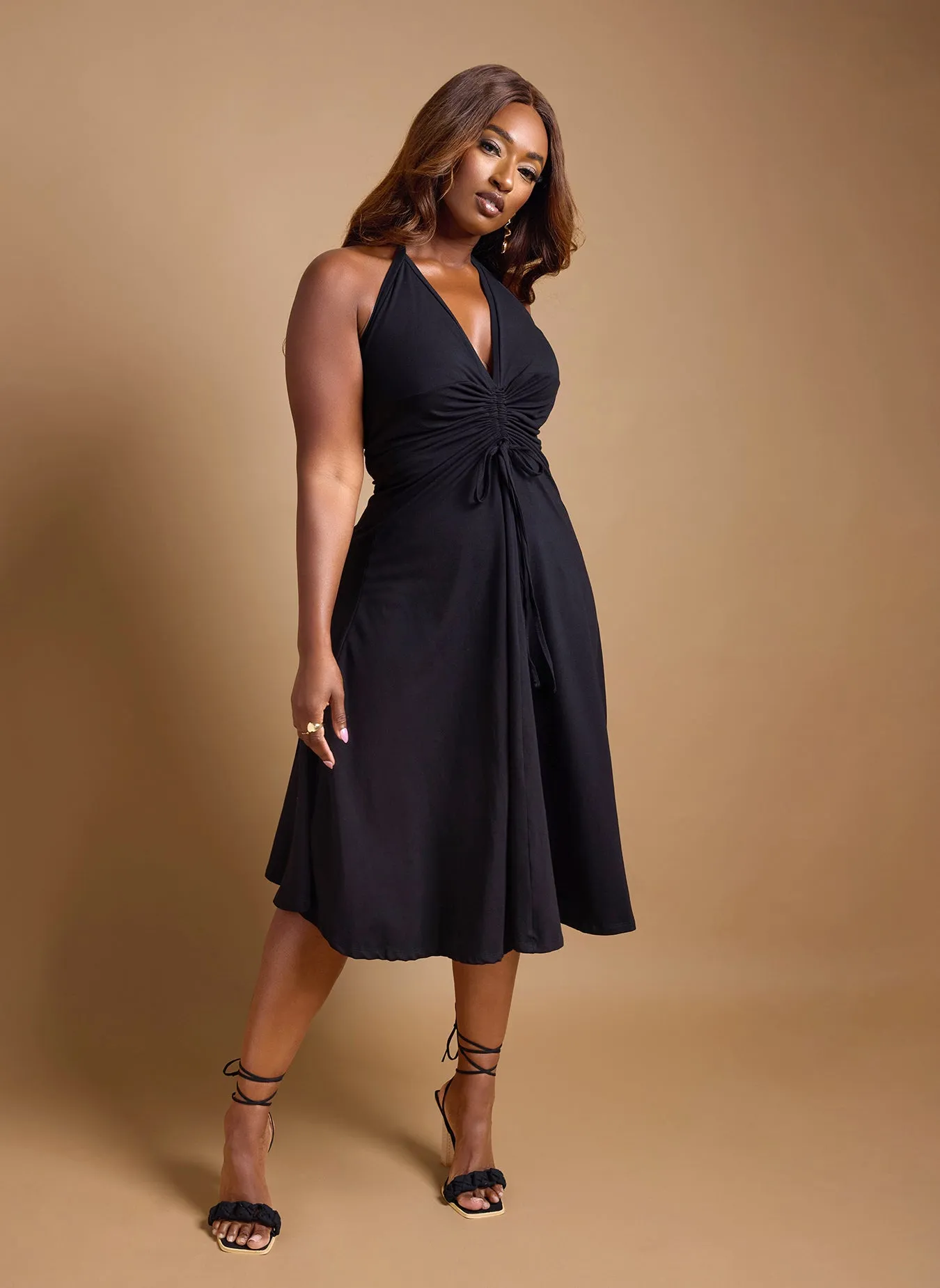 Willow Drawstring A Line Midi Dress sold by Rebdolls product image thumbnail 2