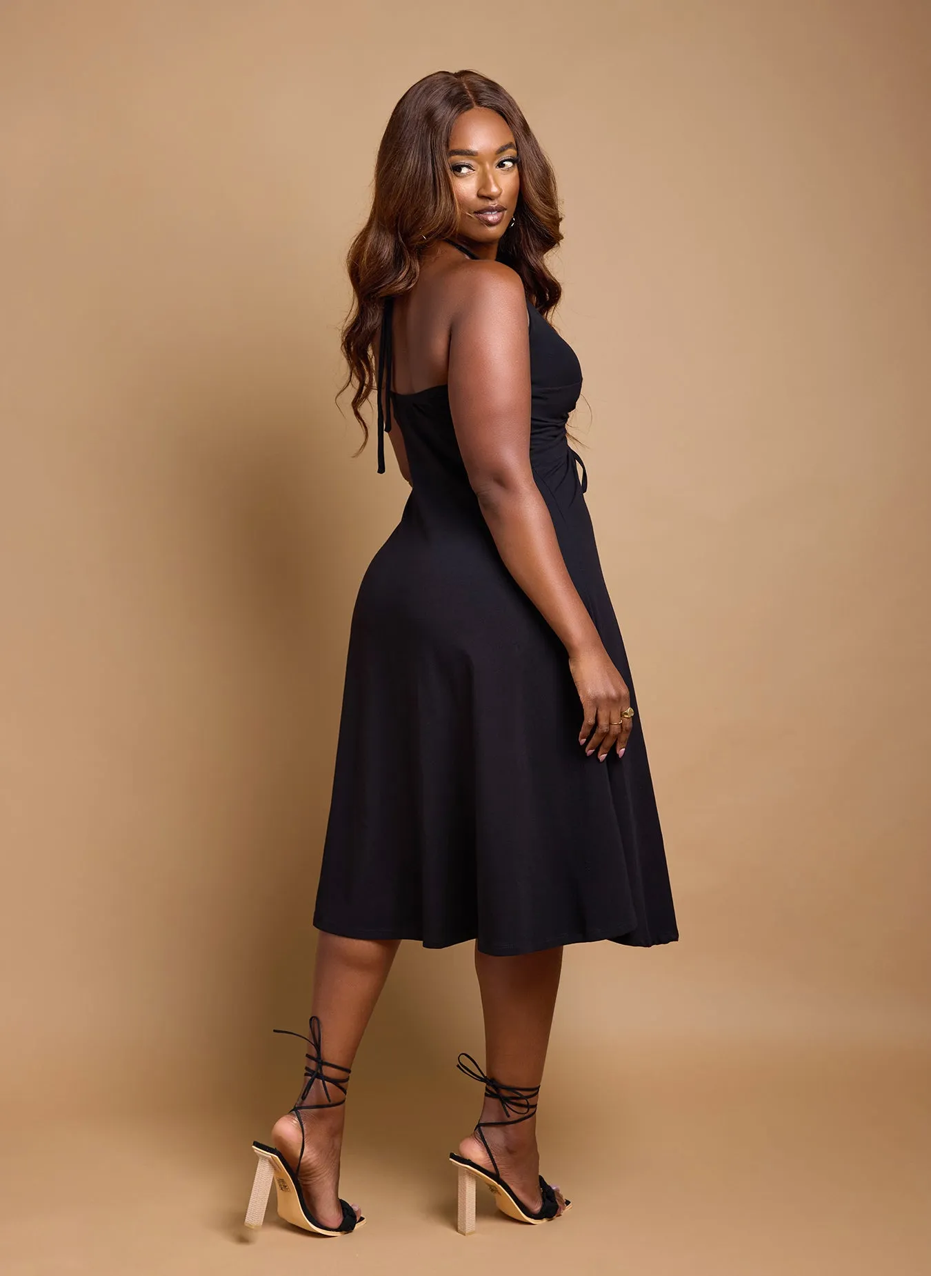 Willow Drawstring A Line Midi Dress sold by Rebdolls product image thumbnail 4