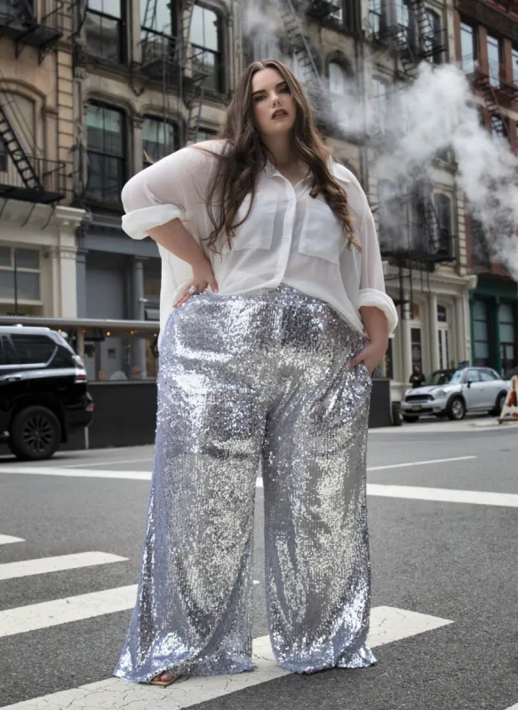 Lexi Sequin Wide Leg Pants sold by Rebdolls