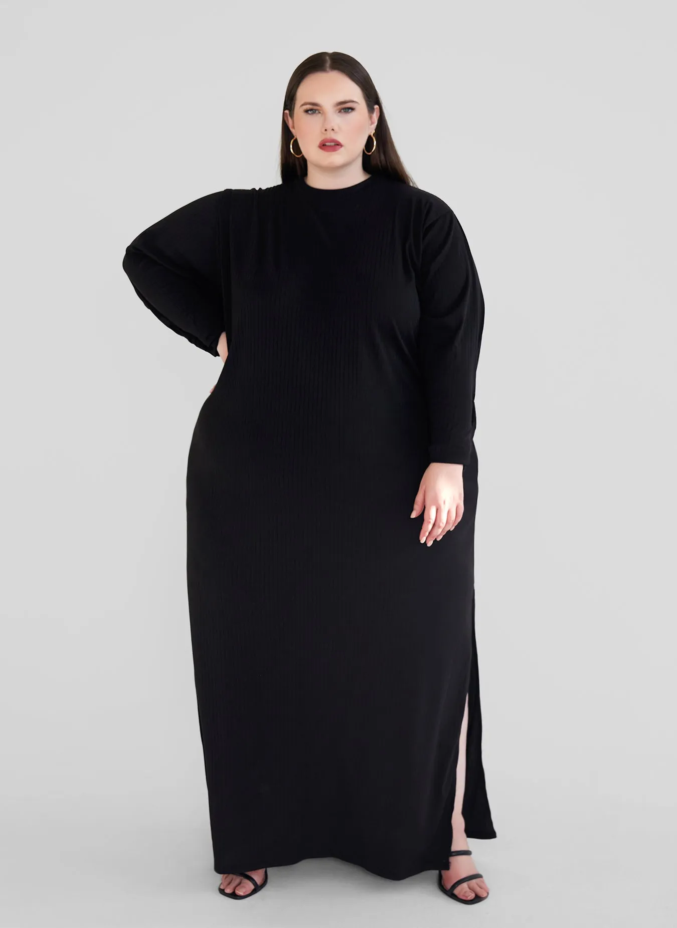 Essential Ribbed Maxi Bodycon Dress W. Slit sold by Rebdolls product image thumbnail 4