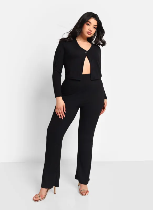 Veronique Textured Bell Bottom Pants sold by Rebdolls