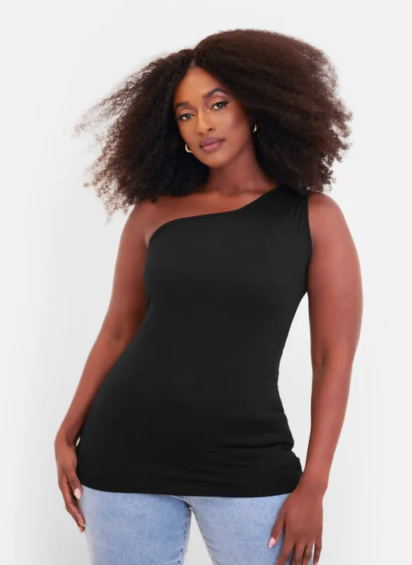 Essential One Shoulder Sleeveless Top sold by Rebdolls