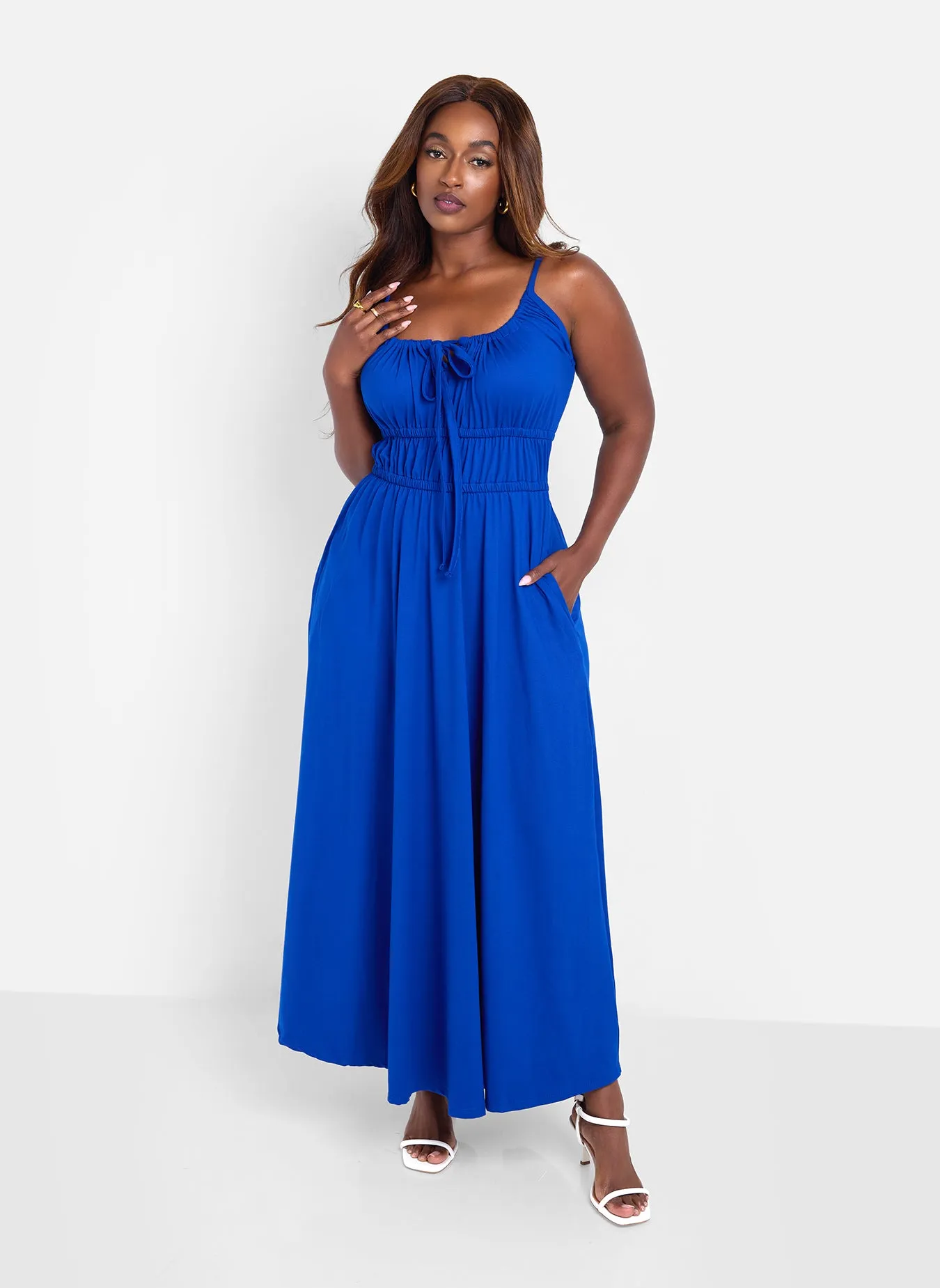 Bai Peasant Top Skater Maxi Dress - Blue sold by Rebdolls
