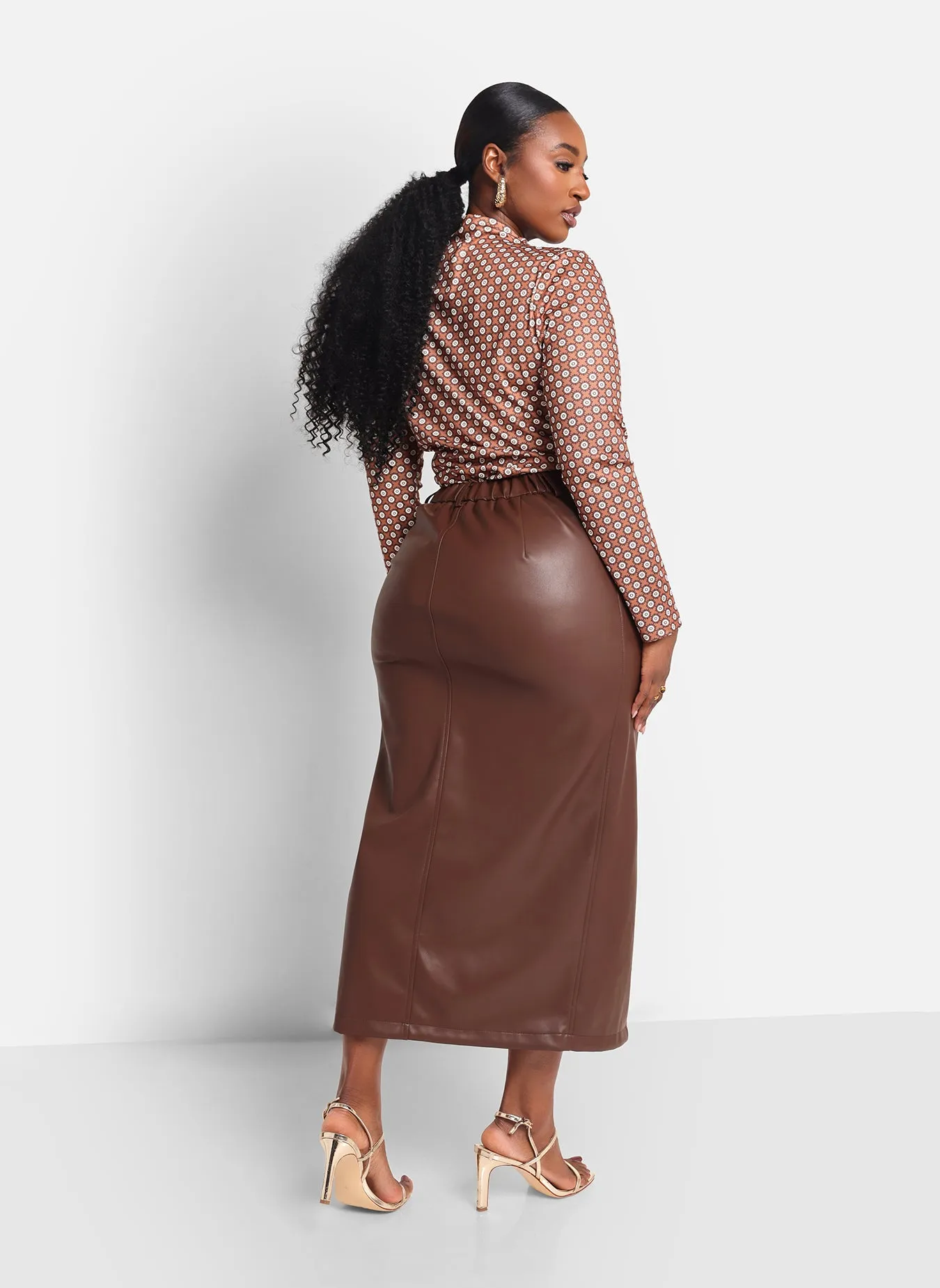 Daisy Floral Print Ruched Mock Neck Top sold by Rebdolls product image thumbnail 5