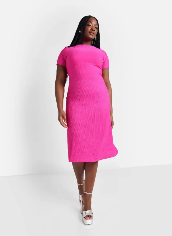 Harper Textured Short Sleeve Midi Shift Dress sold by Rebdolls