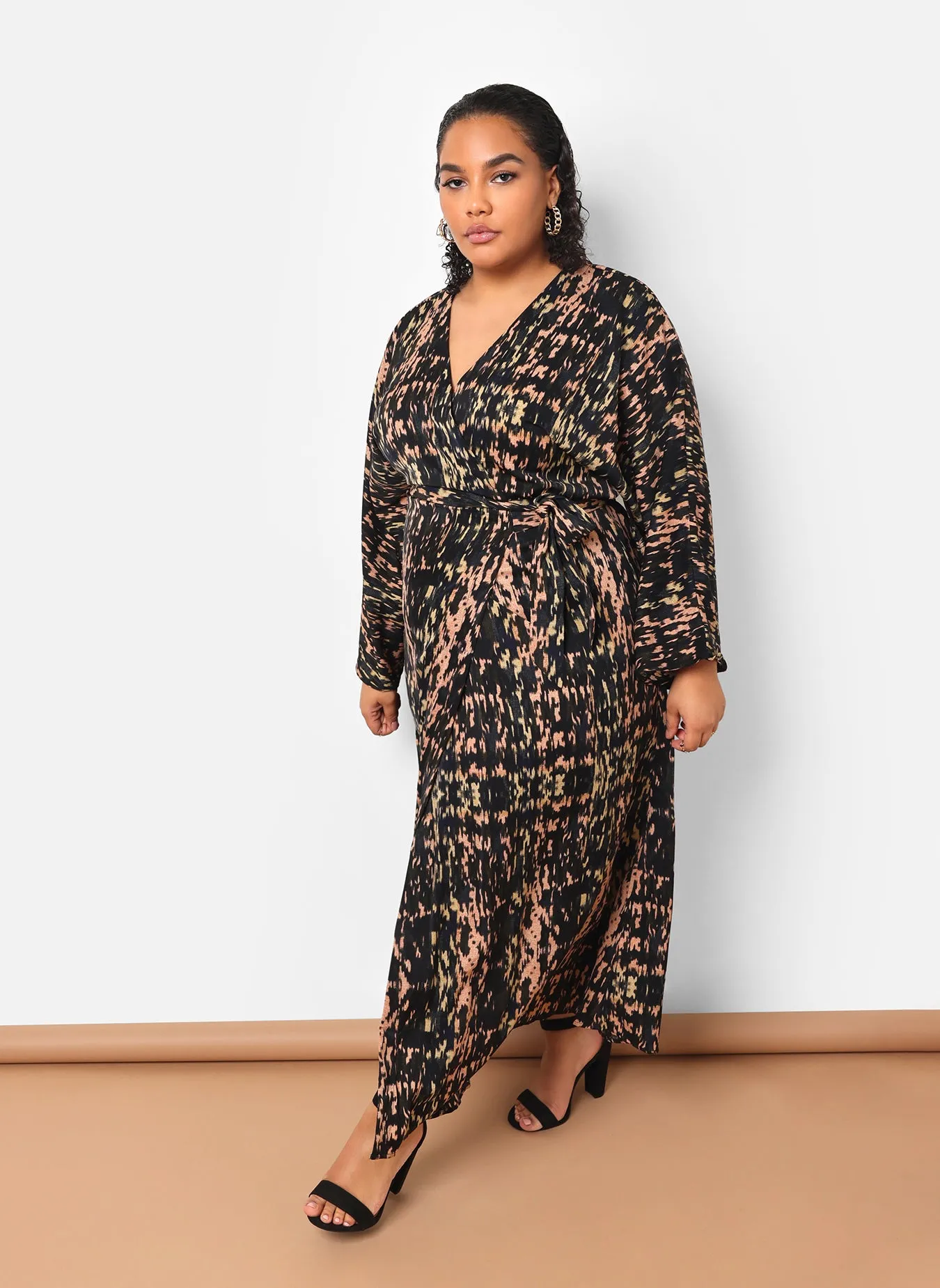Ria Abstract Print Maxi Wrap Dress sold by Rebdolls product image thumbnail 5