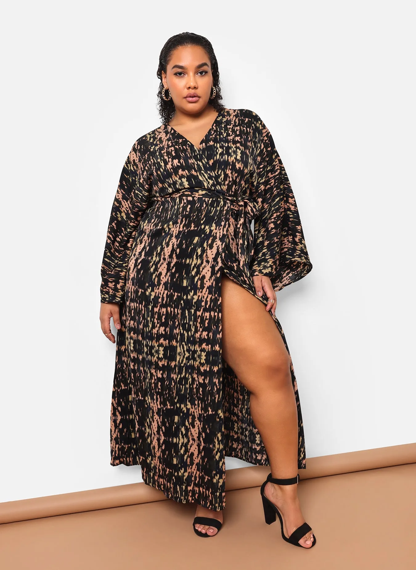 Ria Abstract Print Maxi Wrap Dress sold by Rebdolls product image thumbnail 4