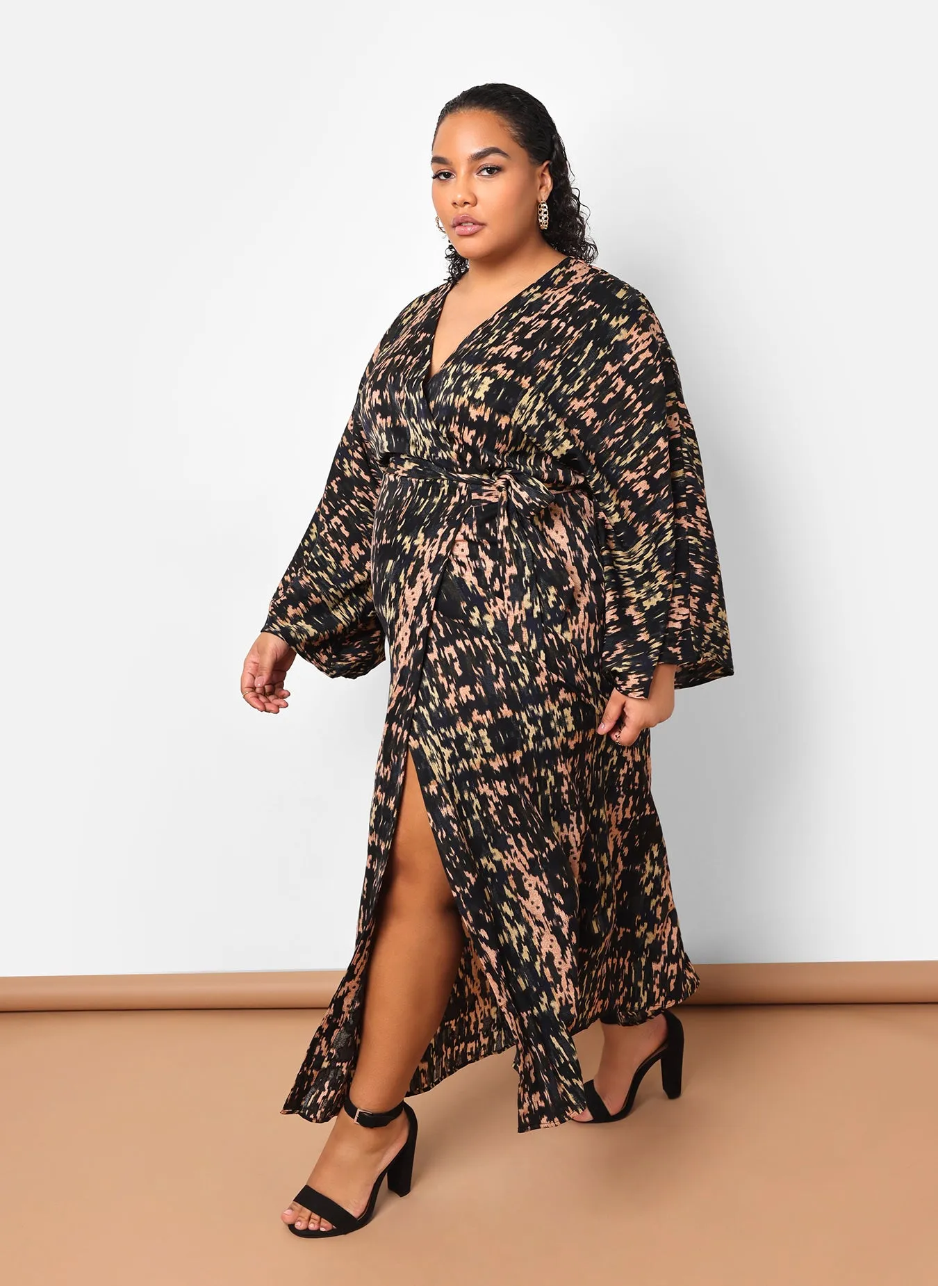 Ria Abstract Print Maxi Wrap Dress sold by Rebdolls product image thumbnail 2