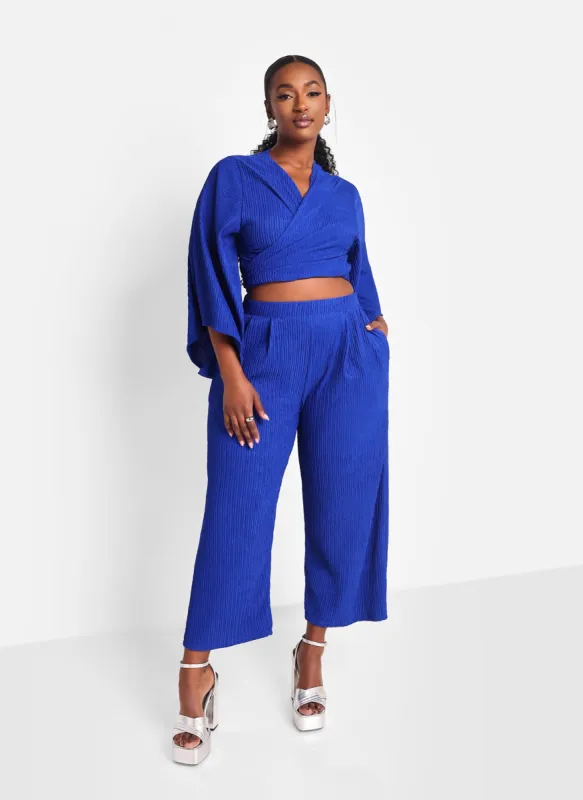 Kennedy Textured Cropped Wide Leg Pant sold by Rebdolls