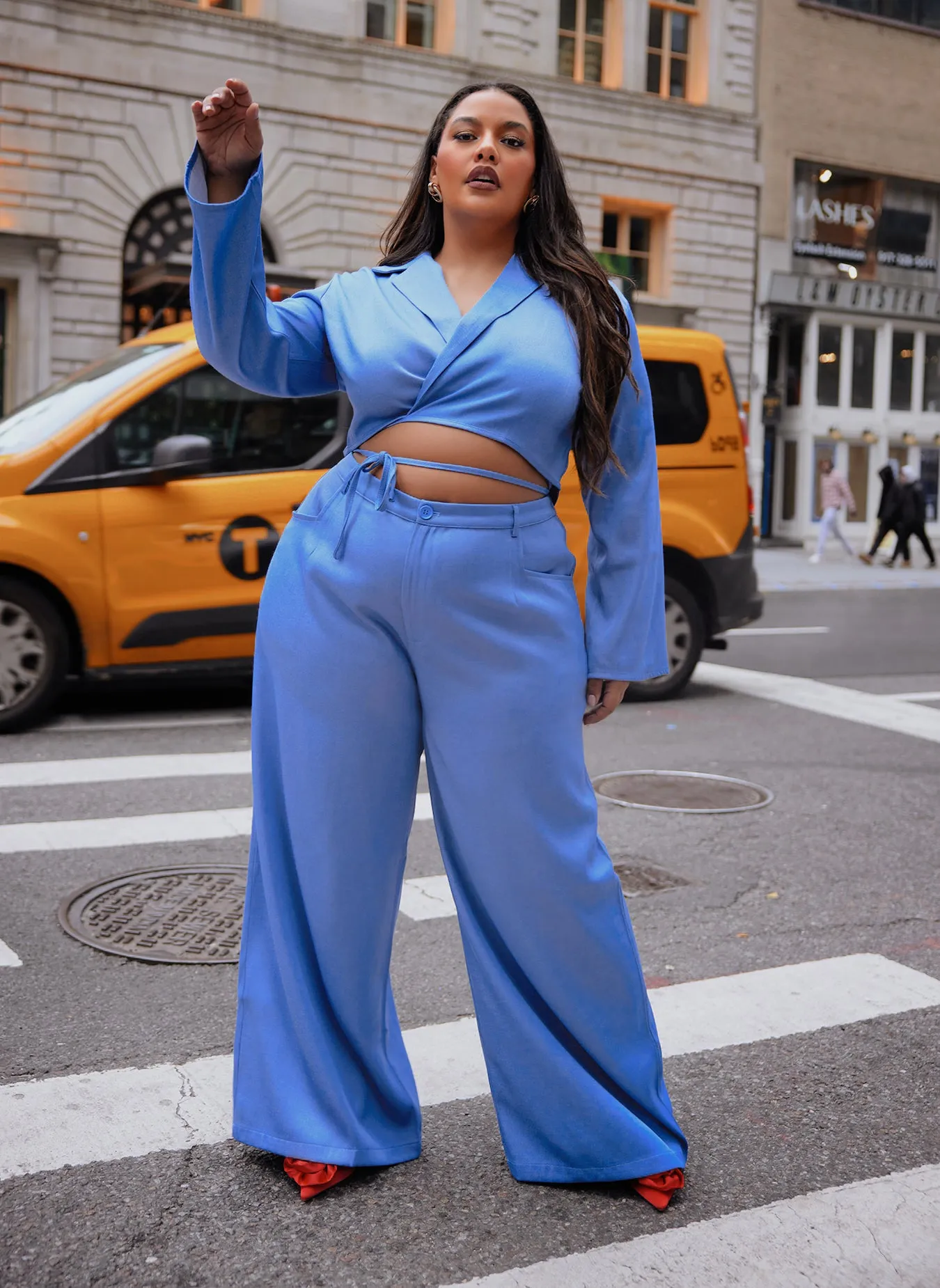 Jorja Wide Leg Trouser W. Pockets - Light Blue sold by Rebdolls product image thumbnail 2