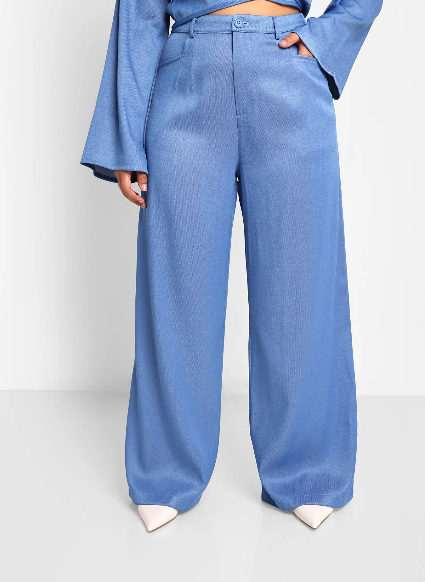 Jorja Wide Leg Trouser W. Pockets - Light Blue sold by Rebdolls product image thumbnail 5