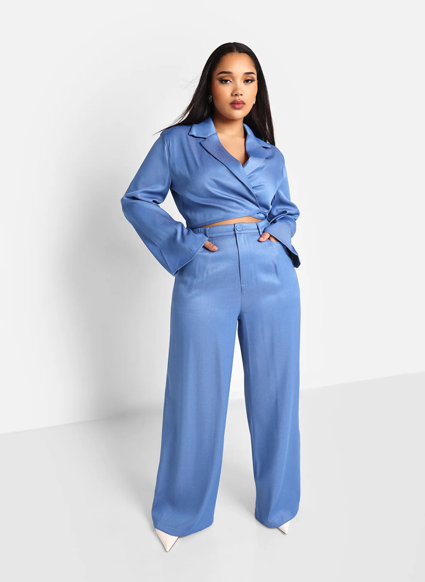 Jorja Wide Leg Trouser W. Pockets - Light Blue sold by Rebdolls product image thumbnail 3