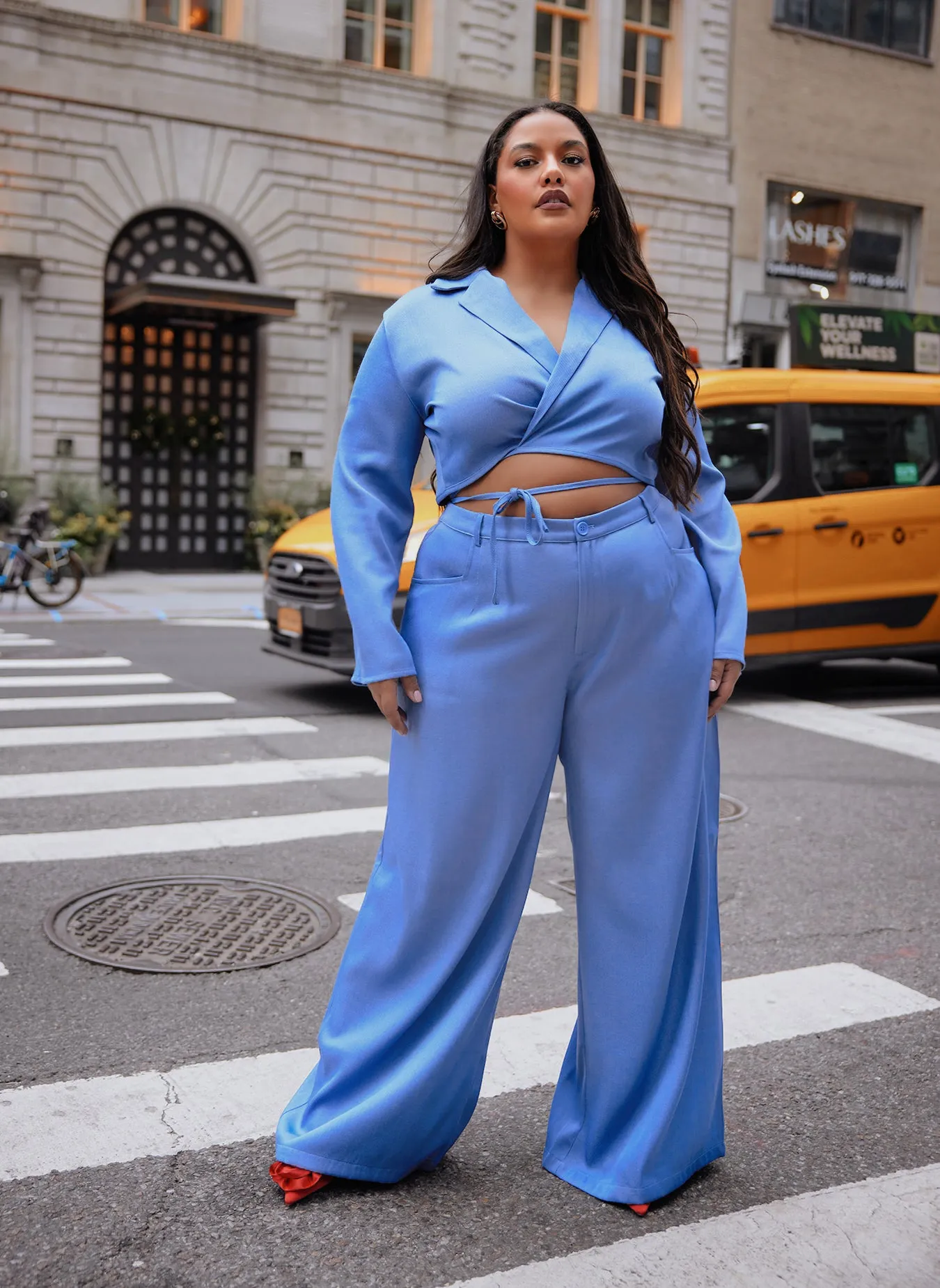 Jorja Wide Leg Trouser W. Pockets - Light Blue sold by Rebdolls product image thumbnail 4