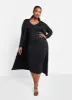 Essential V Neck Midi Bodycon Dress - Black sold by Rebdolls