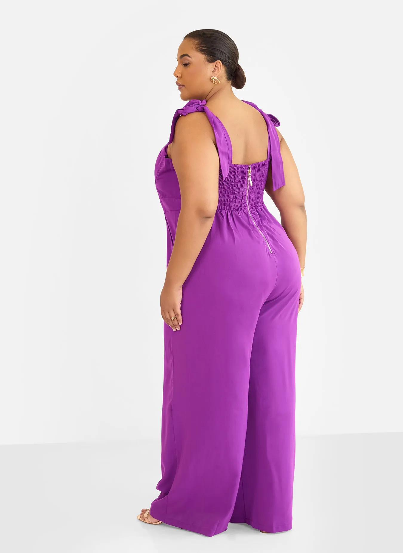 Selma Tie Strap Corset Wide Leg Jumpsuit - Purple sold by Rebdolls product image thumbnail 5