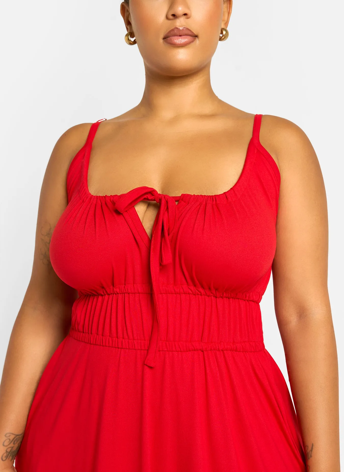 Bai Peasant Top Skater Maxi Dress - Red sold by Rebdolls product image thumbnail 3