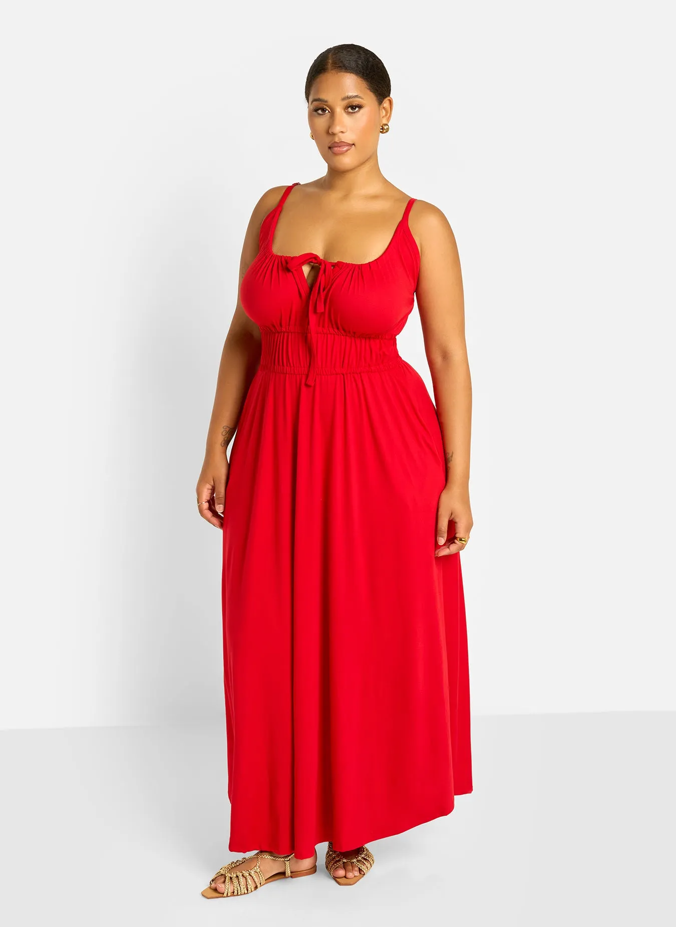 Bai Peasant Top Skater Maxi Dress - Red sold by Rebdolls