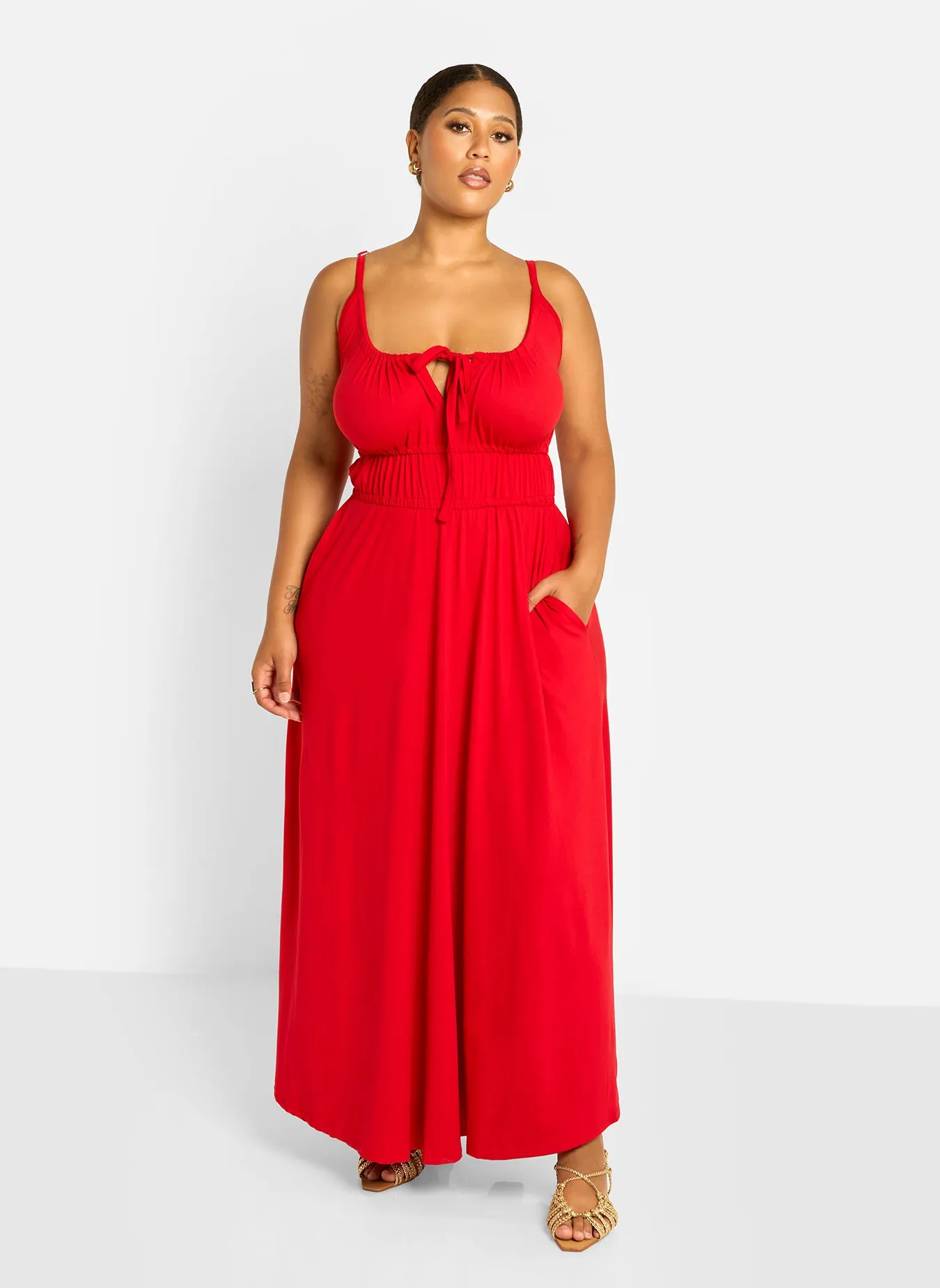 Bai Peasant Top Skater Maxi Dress - Red sold by Rebdolls product image thumbnail 2