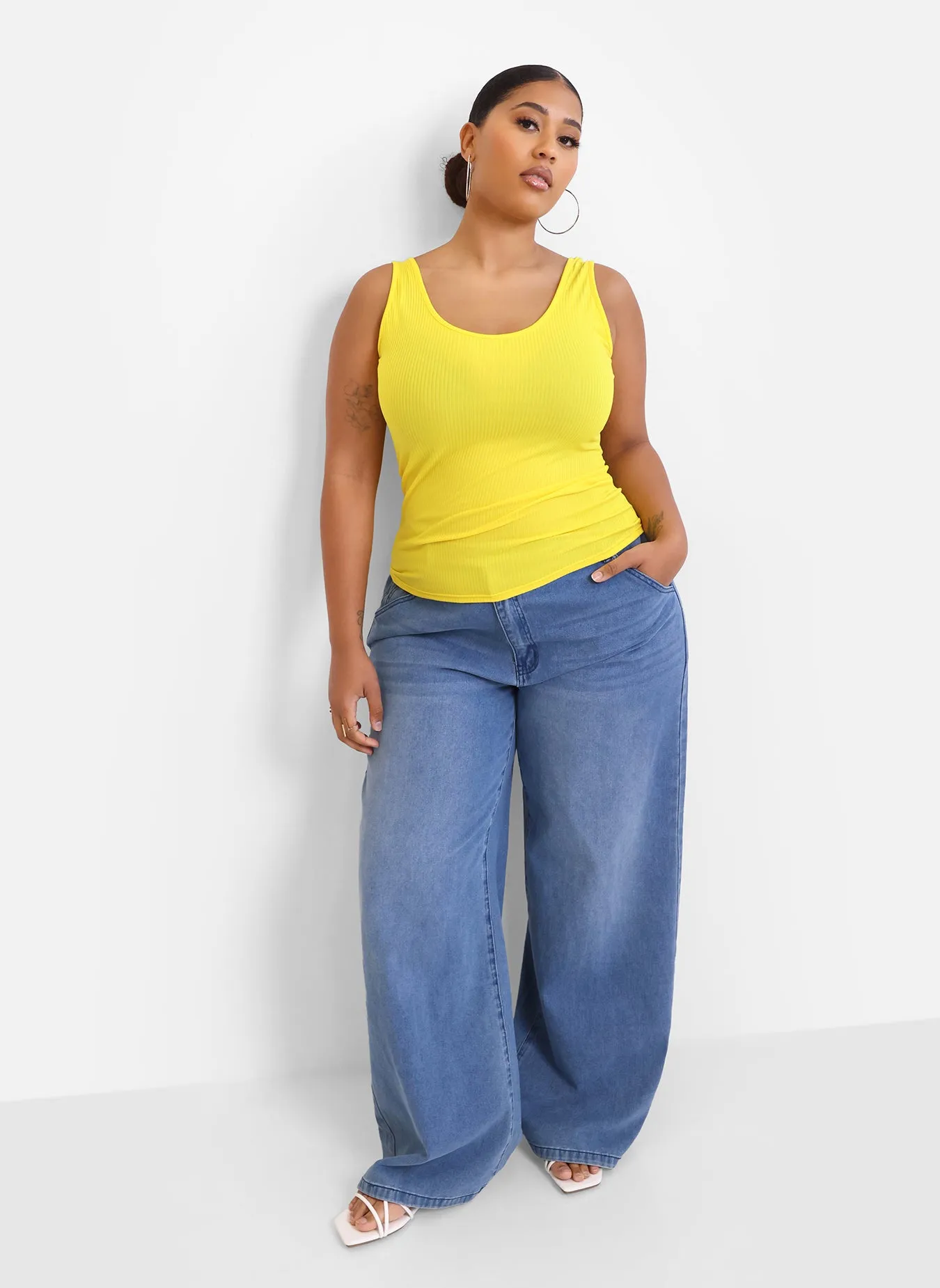 Essential Ribbed Tank Top - Yellow sold by Rebdolls product image thumbnail 2