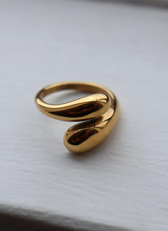 Oleada 18K Gold Plated "Ivy" Extended Sizing Stacking Ring sold by Rebdolls