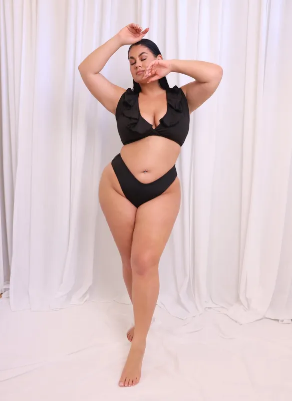 Splash Brazilian Cut Bikini Bottom - Black sold by Rebdolls