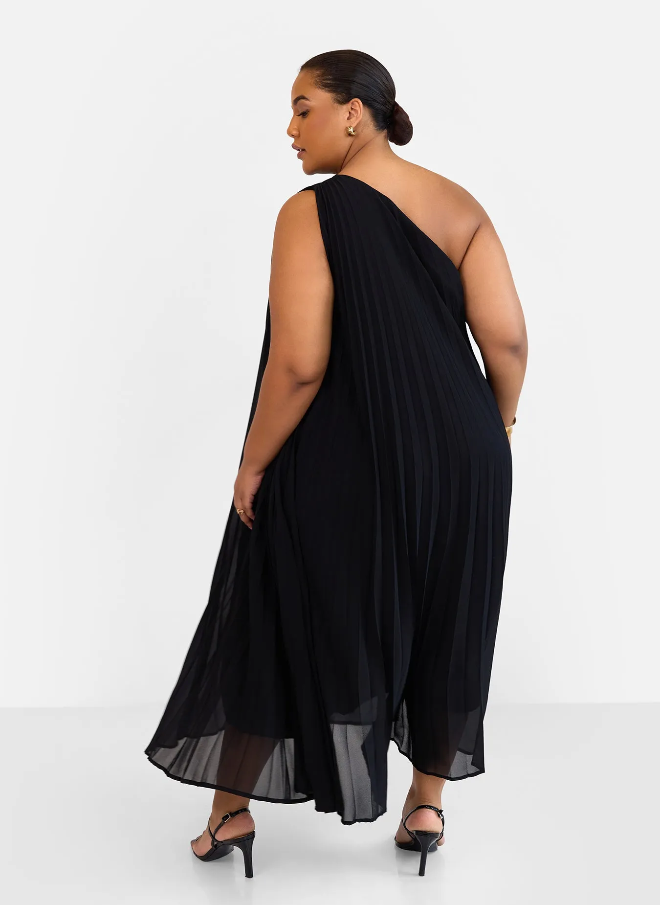 Desiree Chiffon Pleated One Shoulder Maxi Shift Dress sold by Rebdolls product image thumbnail 5