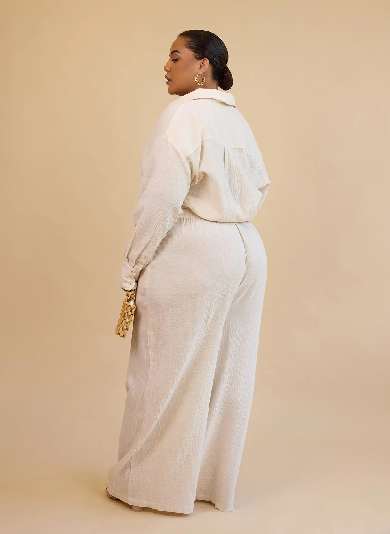 Lyla Gauze Cotton Wide Leg Pants W. Pockets sold by Rebdolls product image thumbnail 5