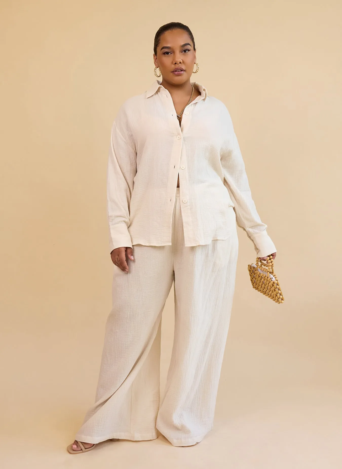 Lyla Gauze Cotton Wide Leg Pants W. Pockets sold by Rebdolls product image thumbnail 4