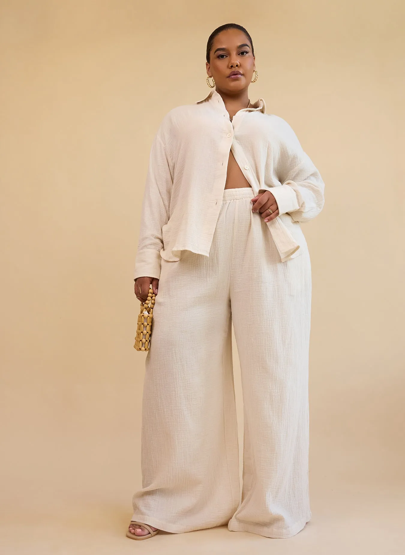 Lyla Gauze Cotton Wide Leg Pants W. Pockets sold by Rebdolls product image thumbnail 2