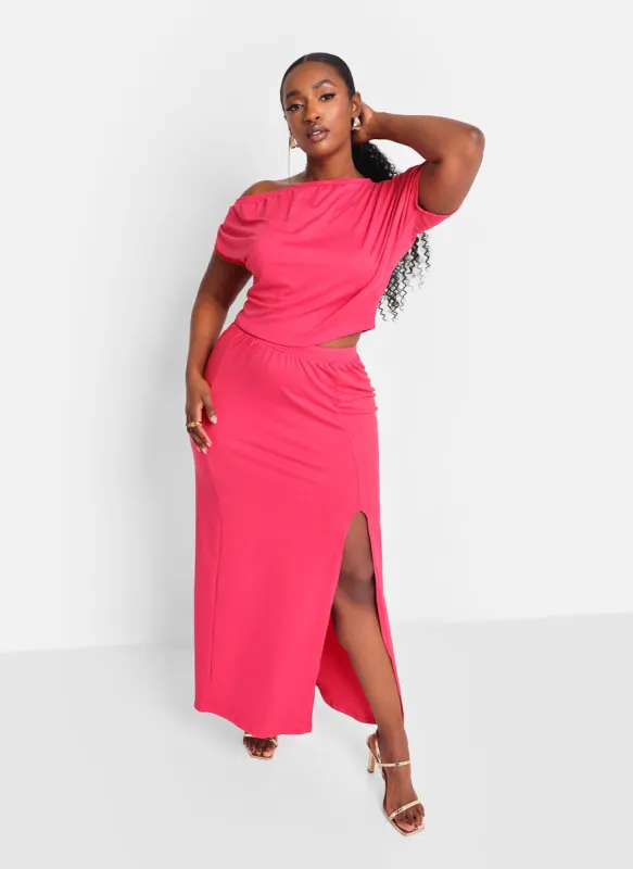 Paisley Maxi Slip Skirt W. Slit sold by Rebdolls