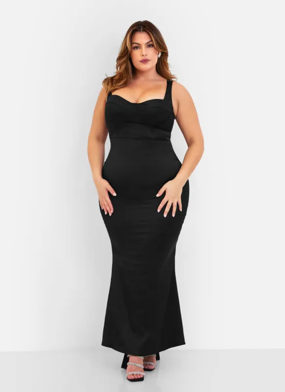 Amara Satin Corset Maxi Bodycon Dress sold by Rebdolls