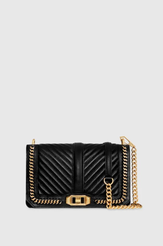 Chevron Quilted Love Crossbody With Chain Inset sold by Rebecca Minkoff
