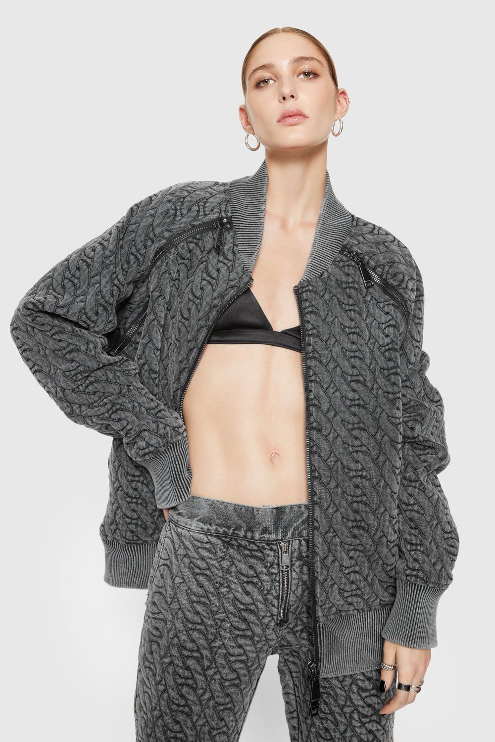 Marley Chain Quilt Oversized Bomber sold by Rebecca Minkoff product image thumbnail 2