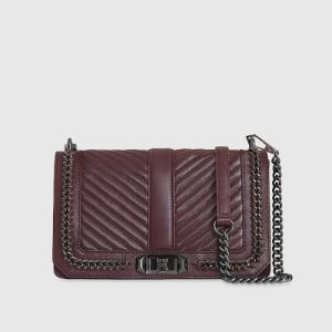 Chevron Quilted Love Crossbody with Chain Inset sold by Rebecca Minkoff