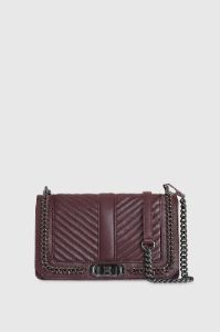 Chevron Quilted Love Crossbody with Chain Inset sold by Rebecca Minkoff