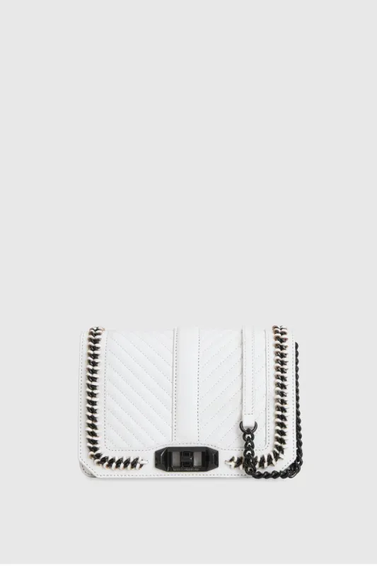 Chevron Quilted Small Love Crossbody with Chain Inset sold by Rebecca Minkoff