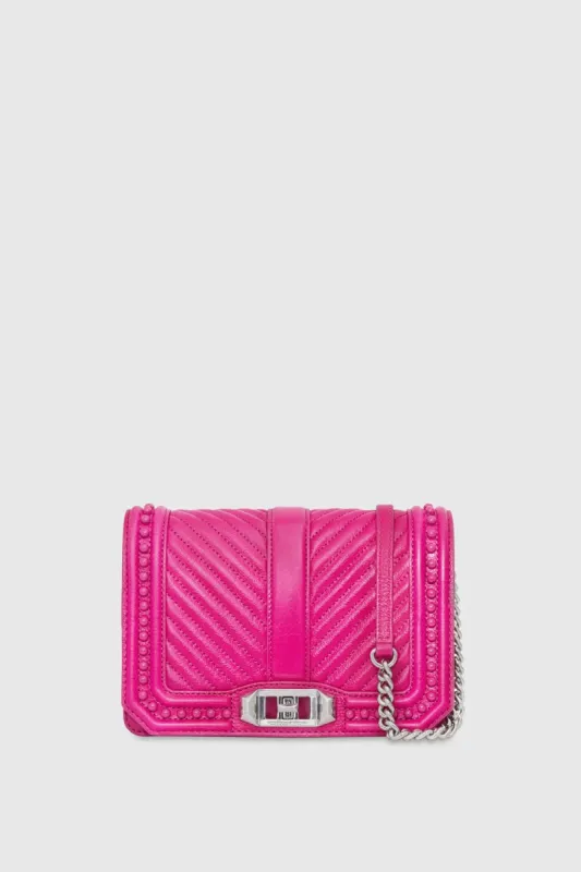 Small Chevron Love Crossbody With Studs sold by Rebecca Minkoff