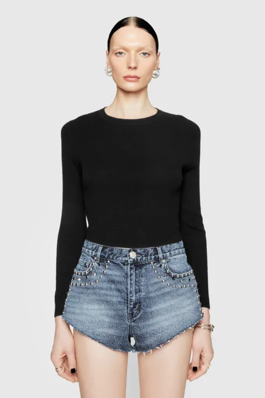 Leona Cropped Long Sleeve sold by Rebecca Minkoff