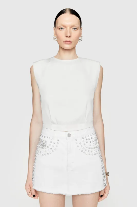Pippa Boxy Crop Top sold by Rebecca Minkoff