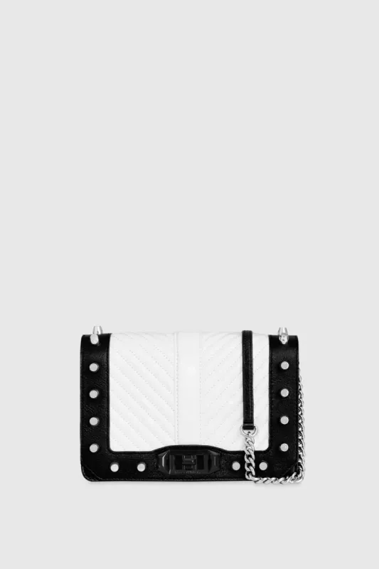 Chevron Small Love Crossbody With Studs sold by Rebecca Minkoff